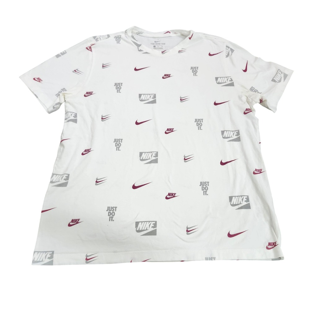 NIKE PRODUCT TYPE MENS XL ALL OVER PRINT WHITE LOGO EUC
